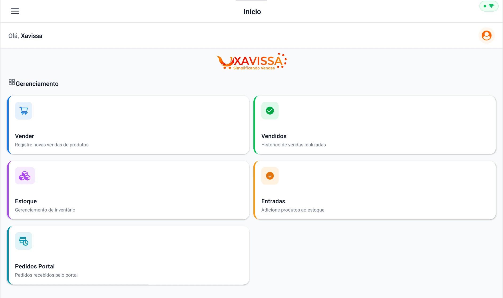 Xavissa POS — interface de venda